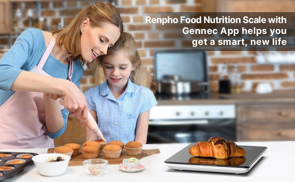 Renpho Calibra 1L Smart Nutritional Scale - Black Glass