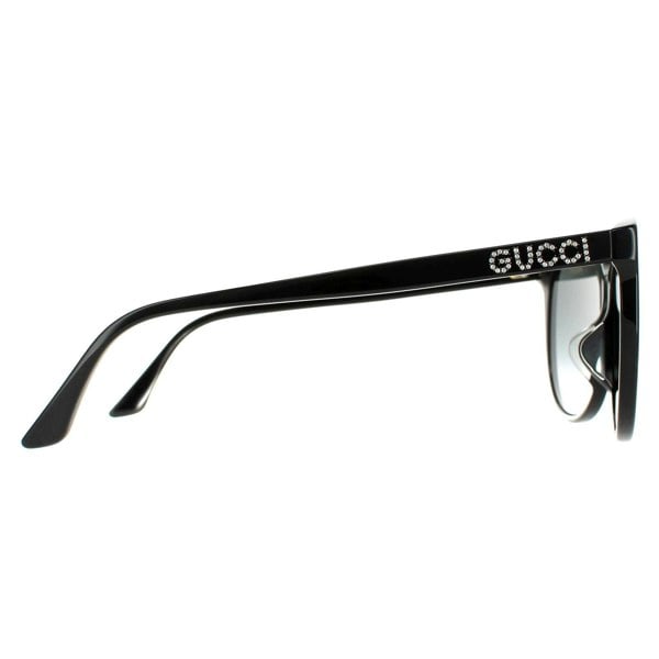 Gucci Sunglasses GG0729SA 001 Shiny Black Grey Gradient