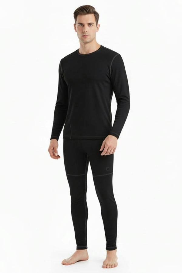 Anniou Men's Heated Thermal Underwear - Black