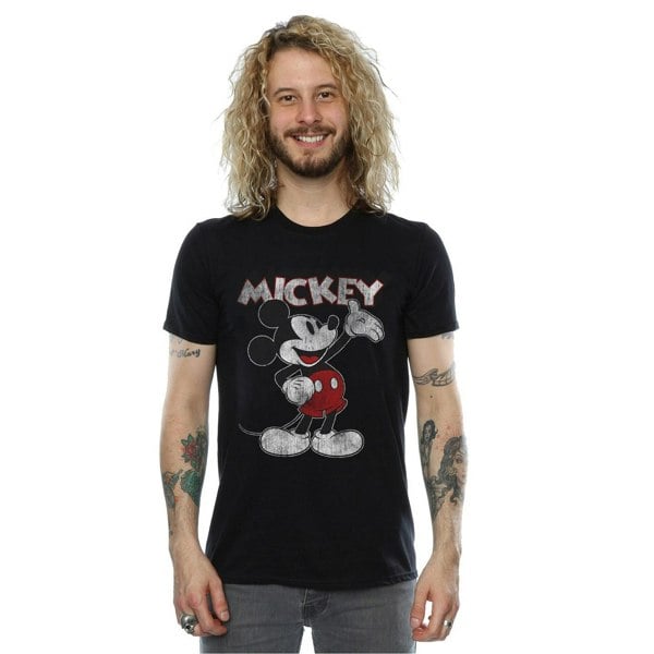 Disney Mens Mickey Mouse Presents T-Shirt - Black