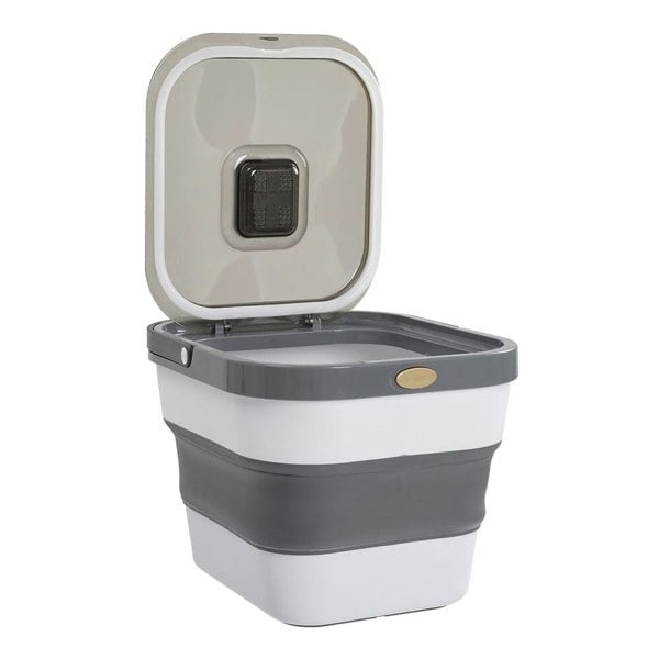 13 Liters Capacity Grey Foldable Pet Food Storage Container with Lid Living and Home