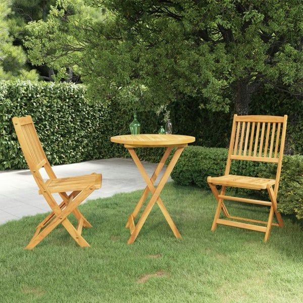 Berkfield 3 Piece Folding Garden Dining Set Solid Acacia Wood