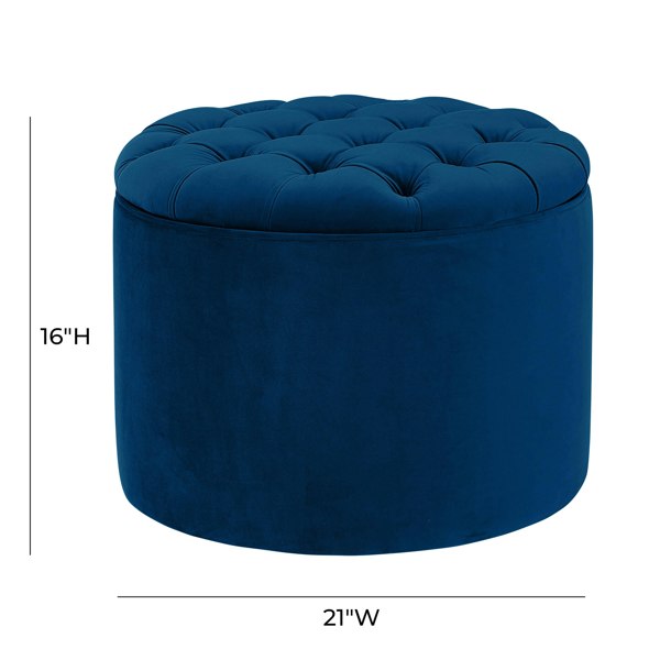 Furniture Edit Queen Navy Velvet Storage Ottoman