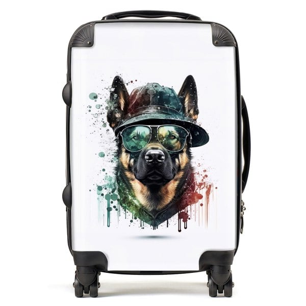 Warren Reed German Shepherd Splashart Suitcase