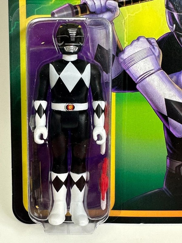 Re Action Figure Super 7 Black Ranger Mighty Morphin Power Rangers 3.75 Inch Re Action Super7