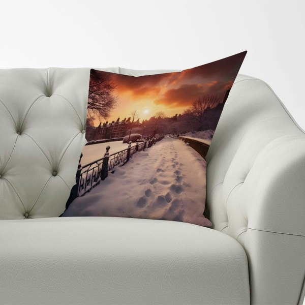 Warren Reed A Snowy Walk In London Cushions