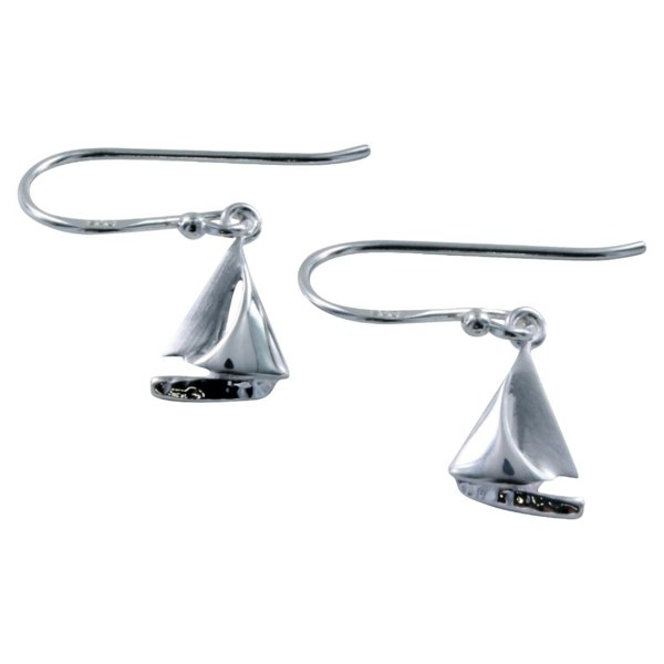 Sterling Silver Sail Boat Earrings - Reeves & Reeves