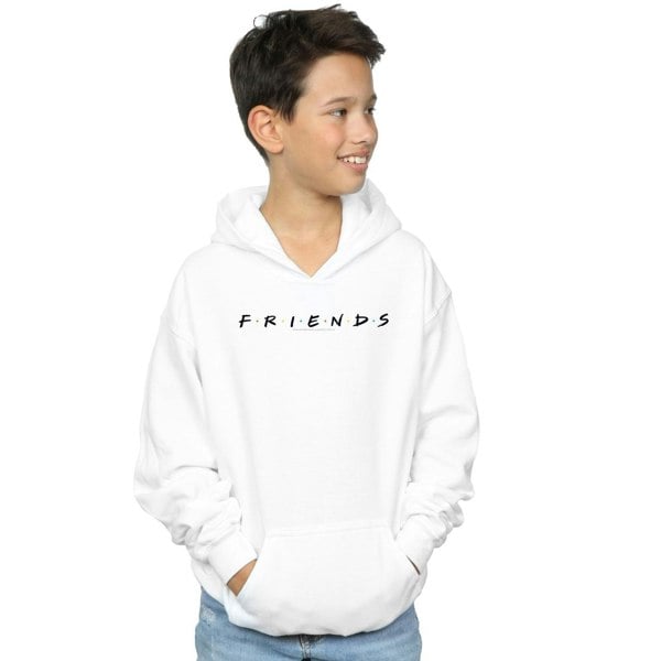 Friends Boys Text Logo Hoodie - White