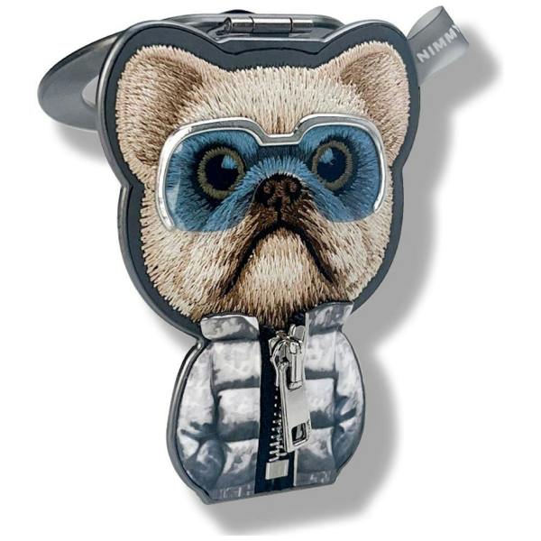 Nimmy Friends Nimmy Cool & Cute 2.0 Little Rich Tycoon Dog Embroidery Magnetic Stand with MagSafe Black - N-KM-BSZJ-01