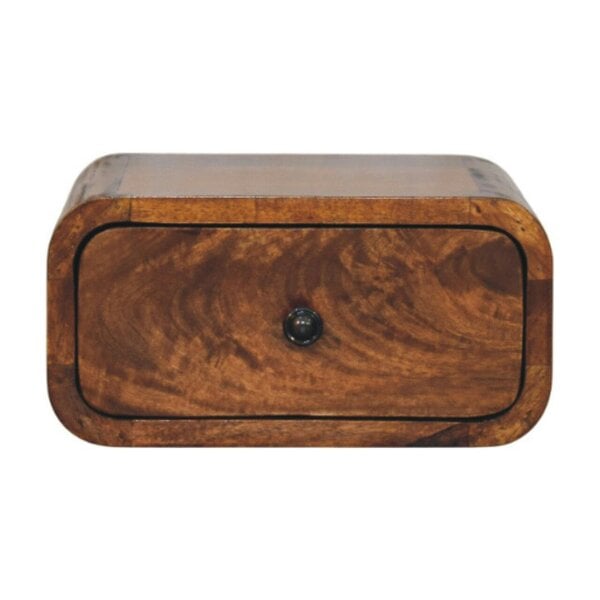 Wyld Haus Vicenza Mini Mango Wood Wall-Mounted Bedside Table with Drawer