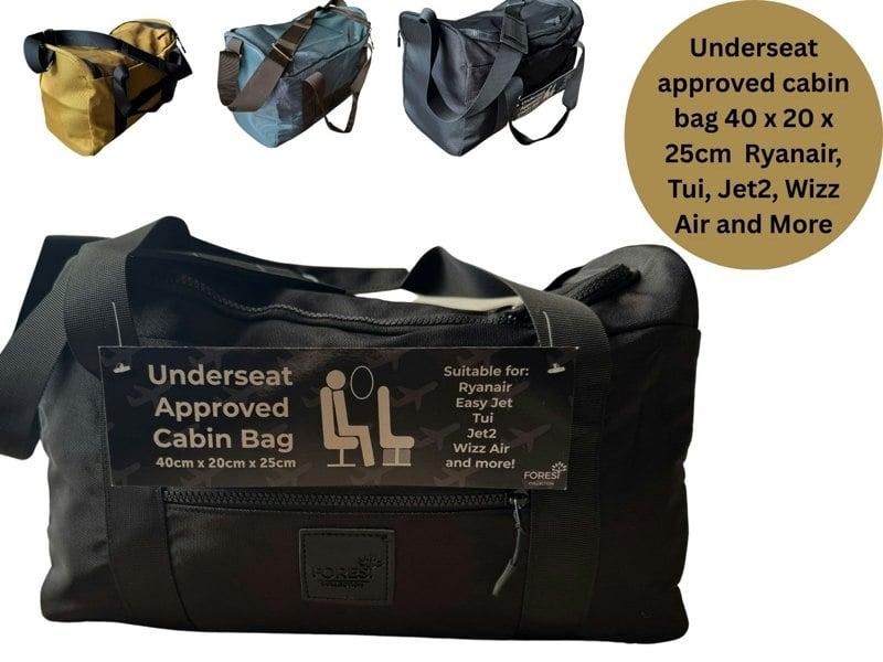 Fores Collection Foldable Underseat Cabin Bag – Airline Approved 40x20x25cm