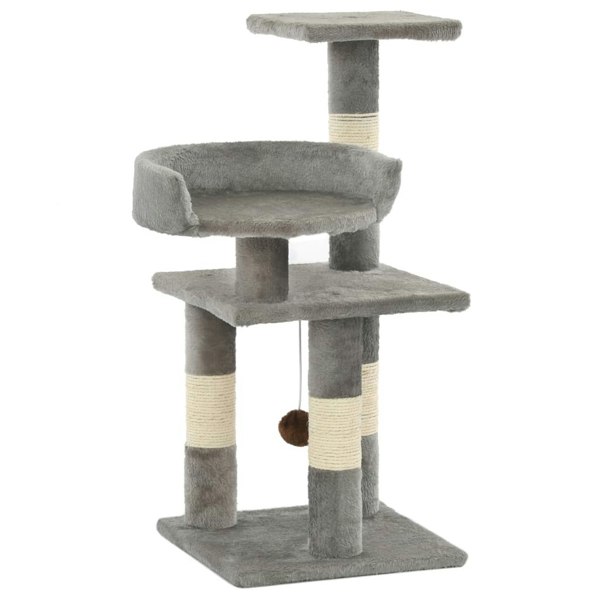 Berkfield Cat Tree with Sisal Scratching Posts 65 cm Grey