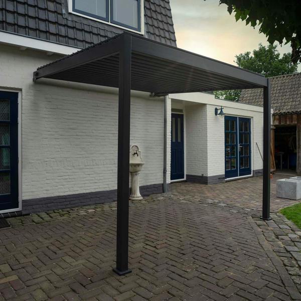 Ocean Designs Tivoli 3.6m x 3m Grey Frame Wall Mounted Pergola