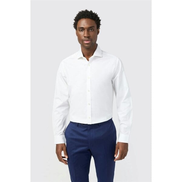 Alexandre Silver Alexandre Tailored Fit Luxury White Poplin Shirt