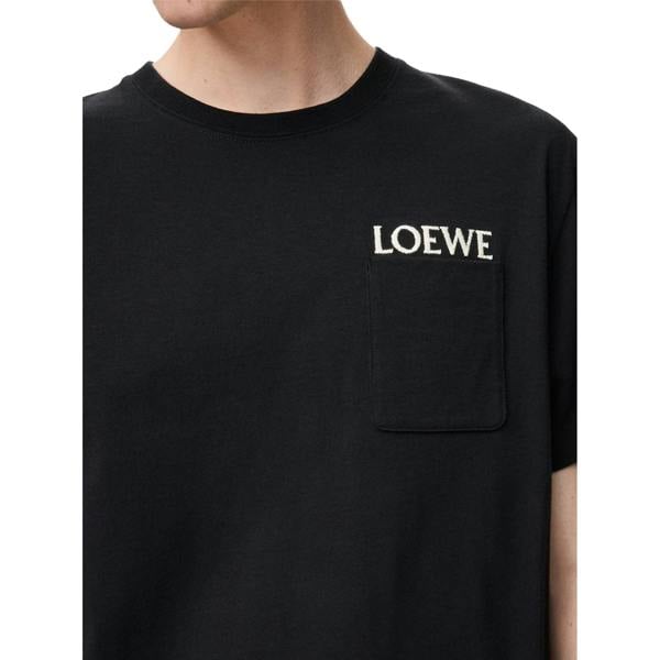 Loewe Embroidered Logo Pocket T-Shirt   in  Black