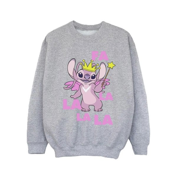 Disney Girls Lilo & Stitch Angel Fa La La Sweatshirt - Sports Grey