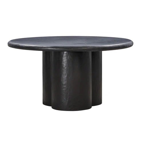 Furniture Edit Elika Black Faux Plaster Round Dining Table Indoor Or Outdoor