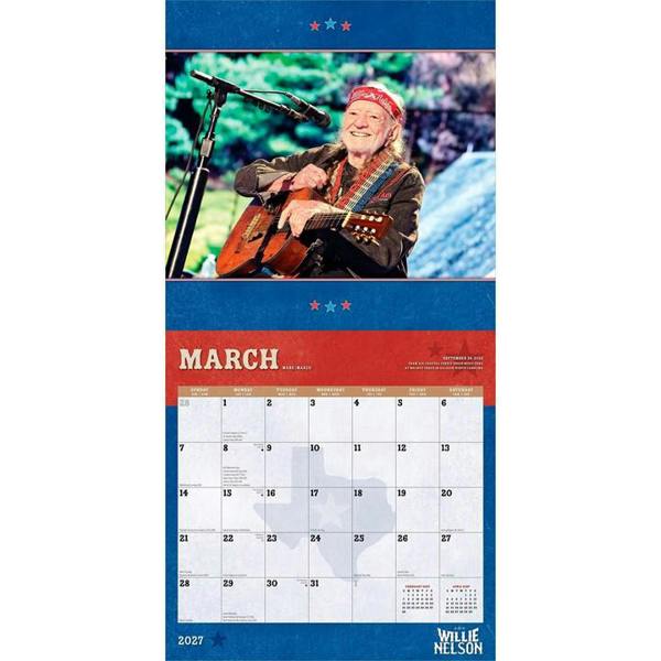 Willie Nelson Calendar 2027, Wall Calendars, Month To View, Entertainment, Gift