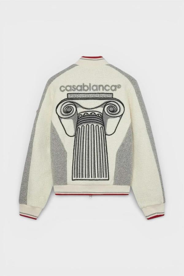 Casablanca Embroidered Cashmere Terry Jacket White Column