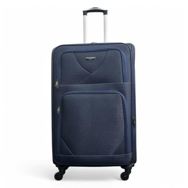 Infinity Luggage Soft Shell Lightweight Nylon Suitcase Set 4 Wheel Travel Case Holiday Bags