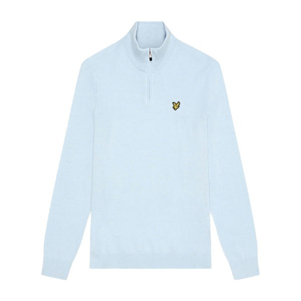 Lyle & Scott Mens Merino Wool Quarter Zip Golf Jumper - Club Blue