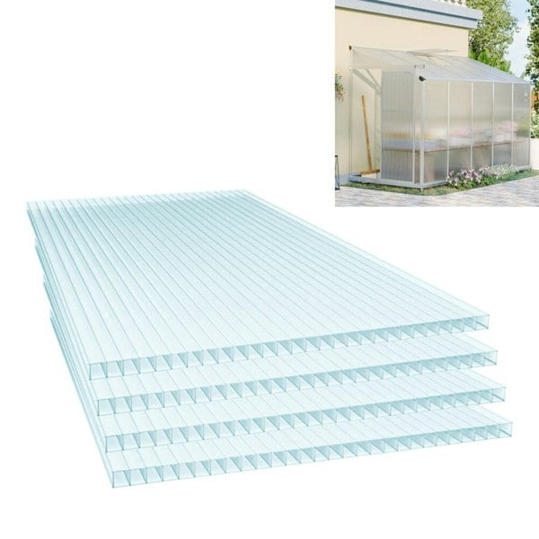 Livingandhome Clear Polycarbonate Sheets for Greenhouse Covering Living and Home