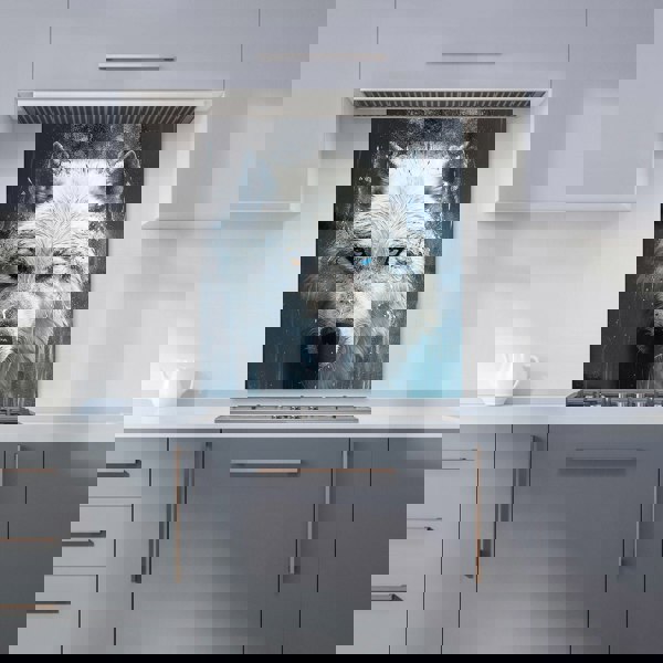 Warren Reed - Designer White Wolf Face Splashart Kitchen Splashback