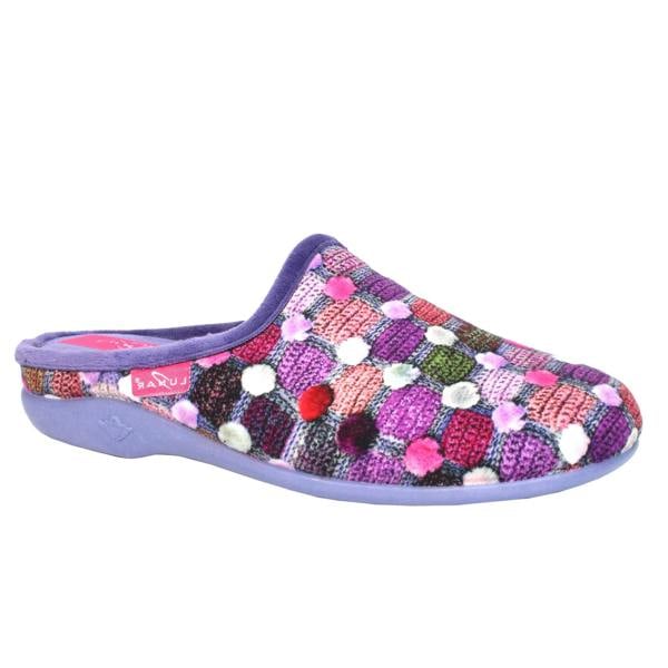 Lunar Womens/Ladies Crackle Slippers - Purple