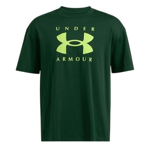 Under Armour Mens Logo Heavyweight Loose T-Shirt - Green - 
