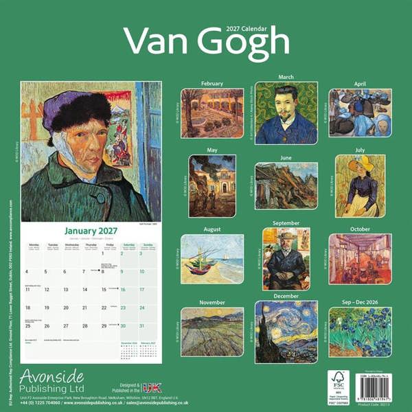 Van Gogh Calendar 2027, Wall Calendars, Month To View, Art, Gift