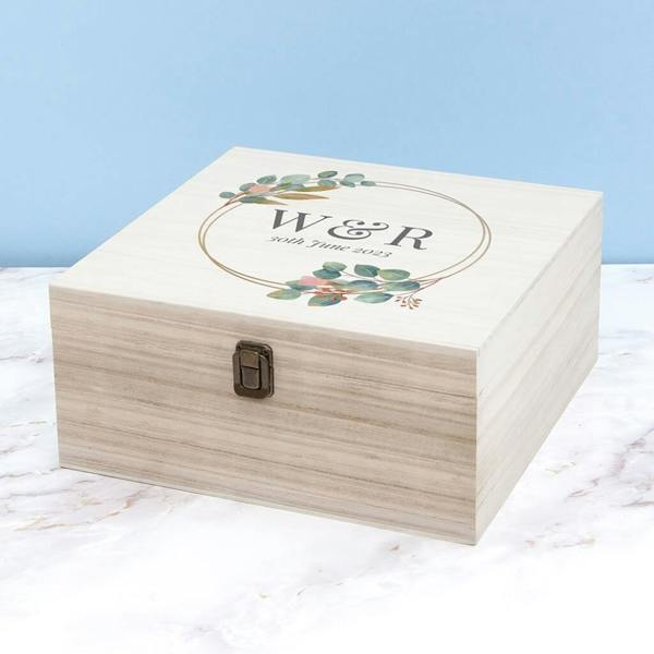 Personalised Wedding Date Memory Box - alternative angle