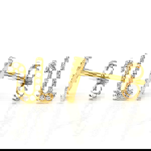 Say It With Luxe CZ Initial Earrings - Yellow Gold Plated