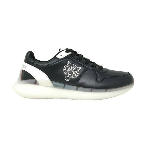 Plein Sport Silver Tiger Logo Men's Sneakers - Black