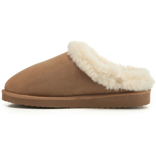 VIVA Polar Womens Faux Suede Clog Style House Slippers – Shearling-Lined