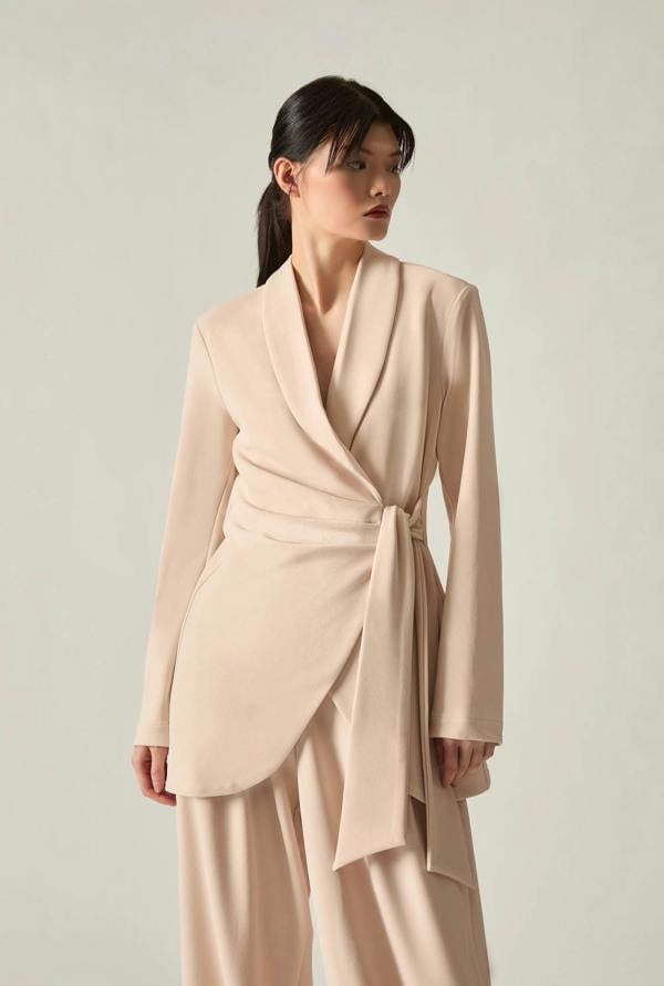 James Lakeland Cream Side Sash Blazer