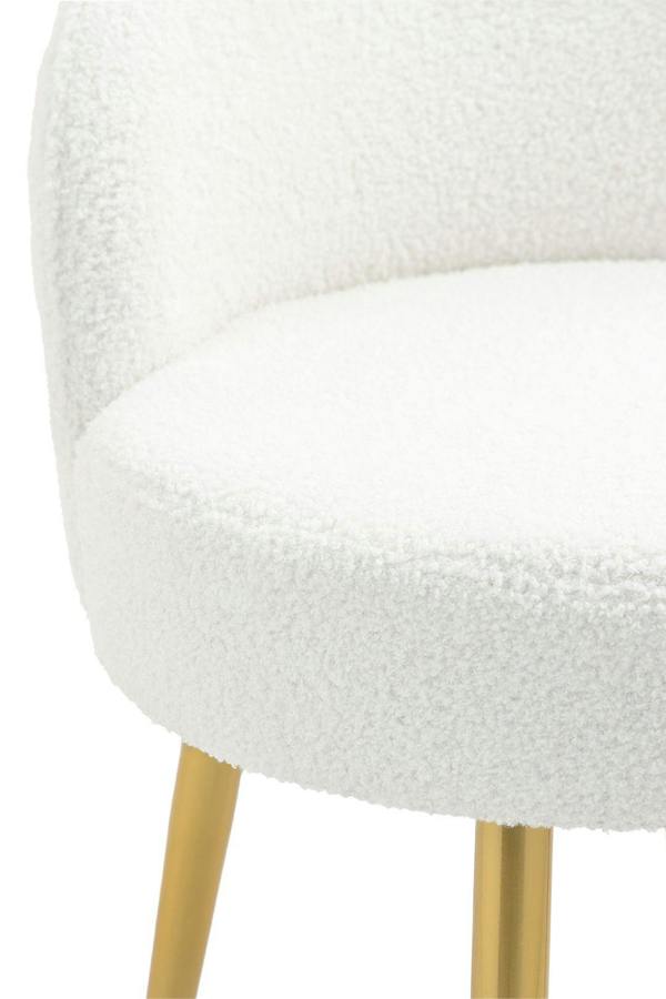 Living and Home Teddy Fleece Dressing Table Stool with Iron Legs