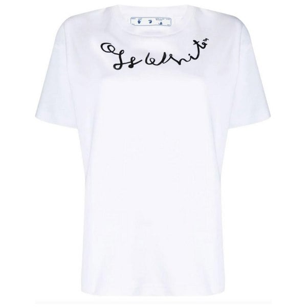 Off-White Left Hand Logo Regular Fit White T-Shirt XS