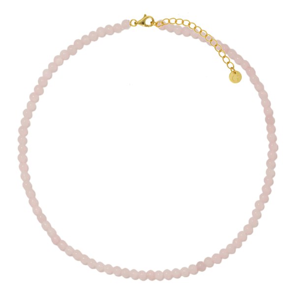 Gold Trip Rose Quartz Beaded Necklace