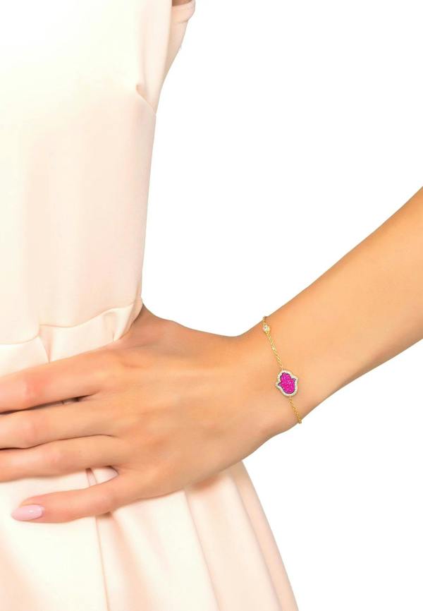The bracelet worn by a model.