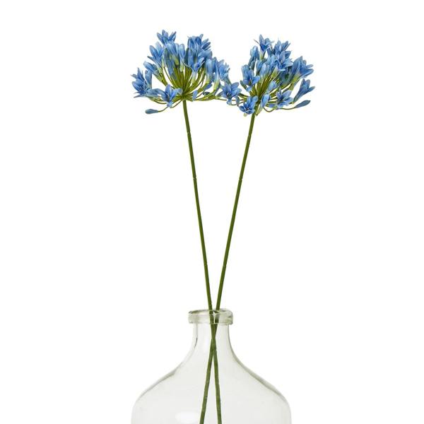 Wyld Haus Set of 3 Artificial Flowers Blue Agapanthus Stems