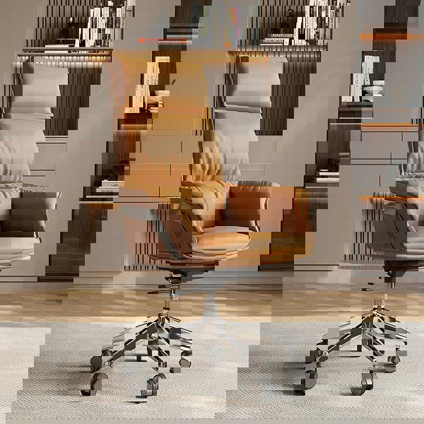 Ahn Office Desk With Storage, Walnut & Cream-Rit Concept-Rit Concept