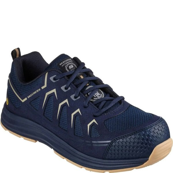 Skechers Mens Malad II Safety Trainers - Navy/Tan