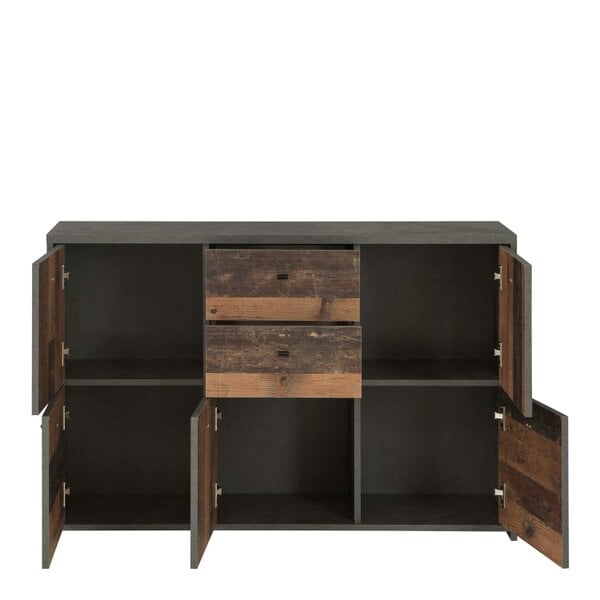Wyld Haus Willowmere Vintage Wood Chest Storage Cabinet 2 Drawers 5 Doors