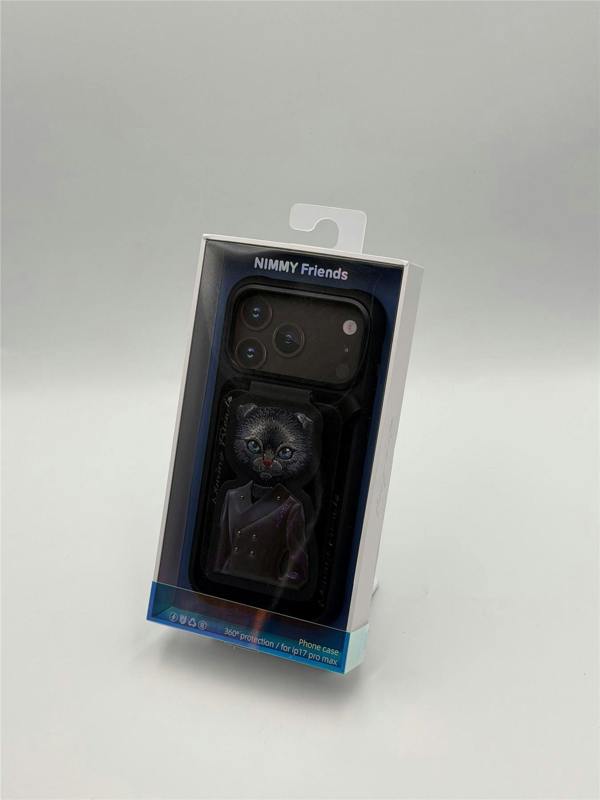 Nimmy Friends Nimmy Black Cat Magnetic Combo Case with Detachable MagSafe Card Holder Stand for iPhone 17 Pro Max 6.9" Black