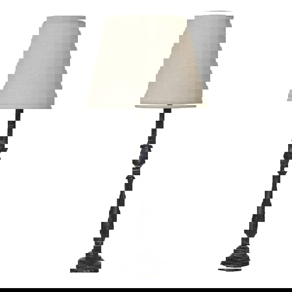 Hill Interiors Ravenna Column Linen Table Lamp (UK Plug) - Grey