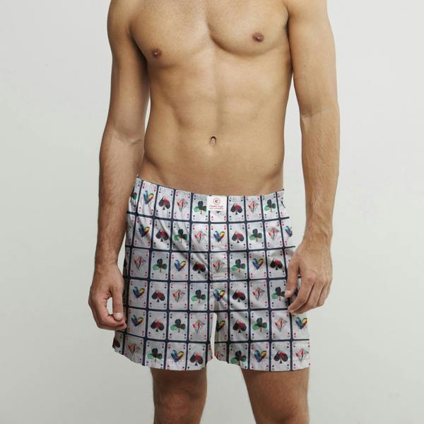 PLAYING CARD COTTON POPLIN PRINT BOXER SHORTS - Premium Men's Patterned Shirt by Claudio Lugli | Bold Design, Tailored Fit, Best Printed Shirts
