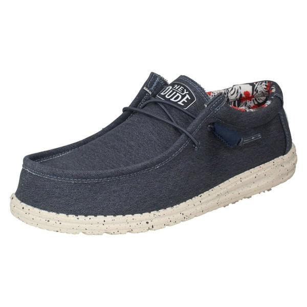 HEYDUDE Mens Hey Dude Deck Slip On Shoes Wally Stretch Canvas