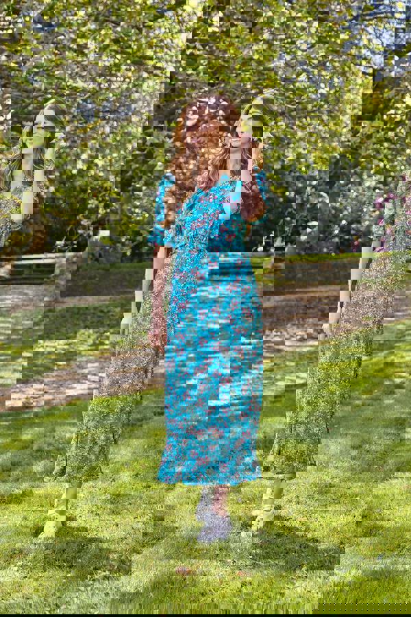 Ditsy Print Tie Front Dress