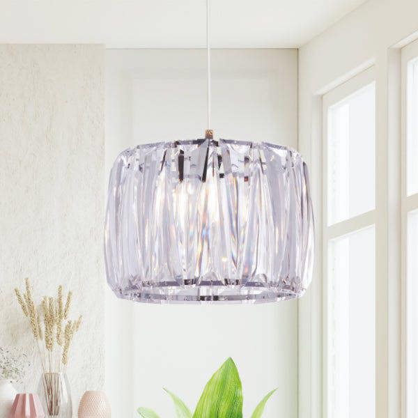 Pagazzi Lighting Kiara Clear Drum Easy-Fit Pendant