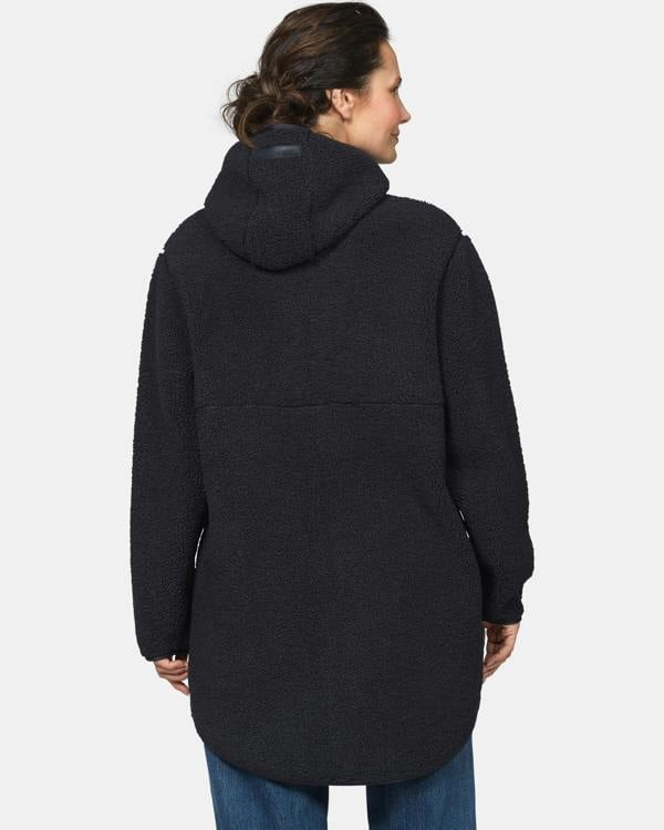 Ilse Jacobsen Bonded Pile Womens Hooded Jacket - Dark Indigo 660